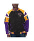 Фото #1 товара Men's Black Minnesota Vikings Faux Suede Raglan Full-Zip Varsity Jacket