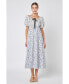 Фото #1 товара Women's Floral Print Puff Sleeve Midi Dress