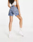 Levi's 501 original mid thigh shorts in mid wash blue