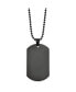 Фото #2 товара Chisel polished Black IP-plated Dog Tag on a Ball Chain Necklace
