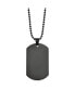 ფოტო #2 პროდუქტის Polished Black IP-plated Dog Tag on a Ball Chain Necklace