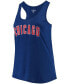 Фото #1 товара Women's Royal Chicago Cubs Swing For The Fences Racerback Tank Top