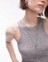 Фото #4 товара Topshop premium slinky racer vest in grey marl