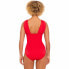 Time and Tru Plunge One Piece Swimsuit Women Size M 8-10 redV Neck Sleeveless