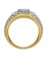 Фото #3 товара Hex Rose Natural Certified Diamond 1.74 cttw Round Cut 14k Yellow Gold Statement Ring for Men