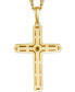 Фото #3 товара Men's Diamond Cross 22" Pendant Necklace (1/4 ct. t.w.) in 10k Gold