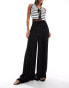 Фото #1 товара Mango soft touch wide leg trousers in black