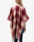 Women's Plaid Open-Front Fringe-Trim Poncho - фото #3