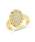 Фото #1 товара Silver-Tone or Gold-Tone Cubic Zirconia Detailed Statement Galette Ring