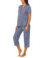 ფოტო #3 პროდუქტის Women's 2-Pc. Notched-Collar Cropped Pajamas Set