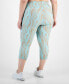 Plus Size Wavy Geo Printed High Rise Crop Leggings, Created for Macy's