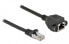 Delock Network Extension Cable S/FTP RJ45 plug to RJ45 jack Cat.6A 25 cm black - 0.25 m - Cat6a - S/FTP (S-STP) - RJ-45 - RJ-45