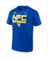 Фото #3 товара Men's Royal Los Angeles Rams 2021 NFC Champions Big and Tall Iconic Slant T-shirt