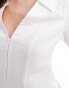 Фото #3 товара Miss Selfridge poplin fitted shirt in white