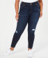 ფოტო #1 პროდუქტის Trendy Plus Size High Rise Ripped Skinny Jean