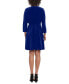 Фото #4 товара Women's Dolman-Sleeve Velvet Fit & Flare Dress