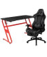 Фото #2 товара Desk Bundle-Gaming Desk, Cup Holder, Headphone Hook And Reclining Chair