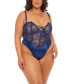 Фото #1 товара Plus Size Andie Lace Teddy with Front Crossing Elastic Detail