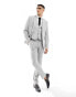 Фото #2 товара ASOS DESIGN wedding superskinny suit jacket in light grey birdseye texture