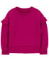 Toddler Flutter Sleeves Fleece Crew Neck Sweatshirt 2T