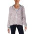 French Connection Women's Zip Front Long Sleeve Tweed Bomber jacket White Red S