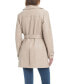 Women's Faux Leather Single-Breasted Fitted Trench Coat