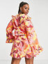 ASOS LUXE Curve smock dress in bright floral print
