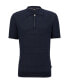 Фото #3 товара Men's Linen-Blend Polo Sweater with Zip Placket