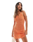 Фото #1 товара Superdry Crochet cami mini dress in hot coral