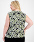 ფოტო #2 პროდუქტის Plus Size Printed Knit Cowlneck Top