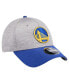 ფოტო #2 პროდუქტის Men's Heather Gray/Royal Golden State Warriors Active Digi-Tech Two-Tone 9Forty Adjustable Hat