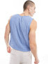 Фото #3 товара ASOS DESIGN vest in denim blue texture with notch neckline