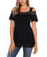 Фото #1 товара Women's Embellished Cold-Shoulder Top