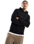 Jack & Jones embroidered logo hoodie in black