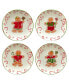 Holiday Magic Gingerbread 4 Piece Dessert Plate Set