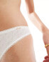 Фото #4 товара Dorina pointelle thong with pink rosebud detail in ivory