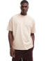 ASOS DESIGN oversized t-shirt in beige with angel back print Бежевый, XL - Chest 44 - фото #4