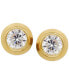 ფოტო #1 პროდუქტის Cubic Zirconia Bezel-Set Stud Earrings in 14k Yellow or Rose Gold