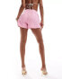 The Couture Club co-ord oversized gingham shorts in pink Розовый, M - фото #4