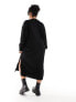 Фото #7 товара River Island Plus rib maxi knit dress in black