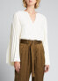 JASON WU COLLECTION 289220 Women's Pleated Bell-Sleeve Crepe Top size 10 White