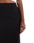 Object tailored ankle length skirt in black pinstripe