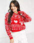 Threadbare Christmas cropped jumper in red