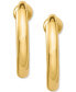 ფოტო #3 პროდუქტის Polished Clip-On Hoop Earrings in 14k Gold