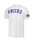 Men's and Women's White New York Knicks Heritage Crest T-shirt