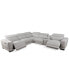 Фото #2 товара Krofton 6-Pc. Beyond Leather Fabric Sectional with 2 Power Motion Recliners and 1 Console, Created for Macy's