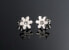 Small flower motif earrings with crystals