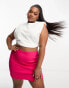 Фото #1 товара Simply Be side split mini skirt in bright pink