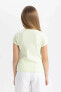 Kız Çocuk T-shirt Mint Yeşili B3053a8/gn1108