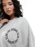 Фото #7 товара Pieces Curve 'the casual club' slogan sweatshirt co-ord in grey